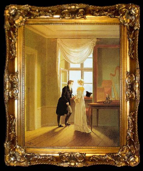 framed  Georg Friedrich Kersting Paar am Fenster, ta009-2